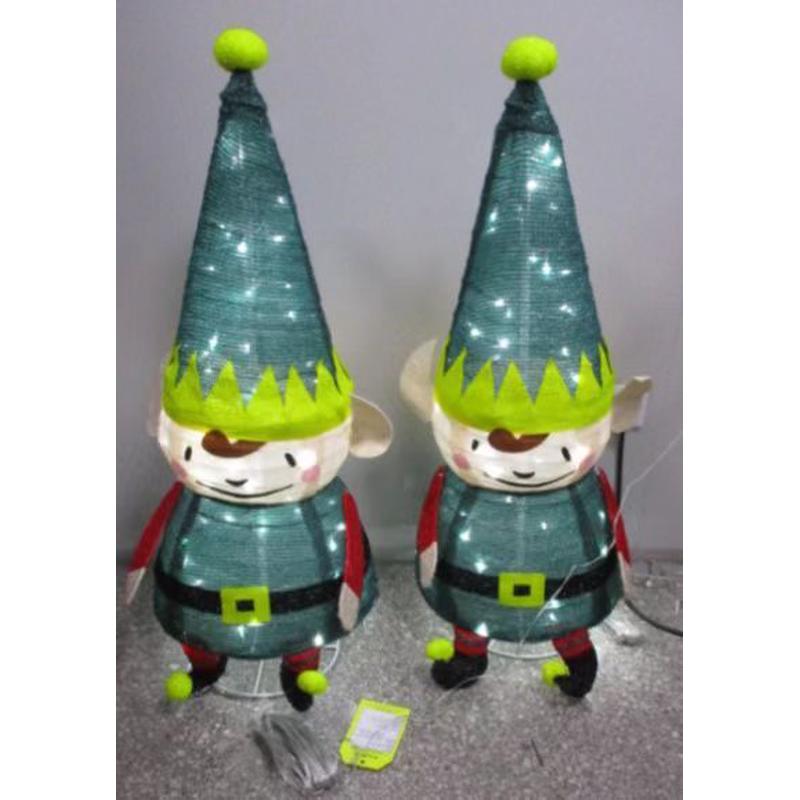 现货圣诞节装扮伸缩折叠发光雪人灯装饰品圣诞主题活动节日摆