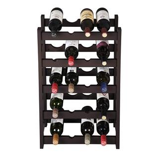 竹制红酒架20瓶展示酒架，棕色五层葡萄酒架立式酒架摆放红酒架