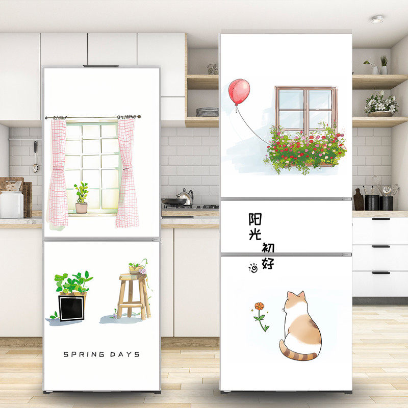 冰箱贴纸装饰玻璃贴画可爱猫空调自粘翻新贴贴画门贴膜防水自粘