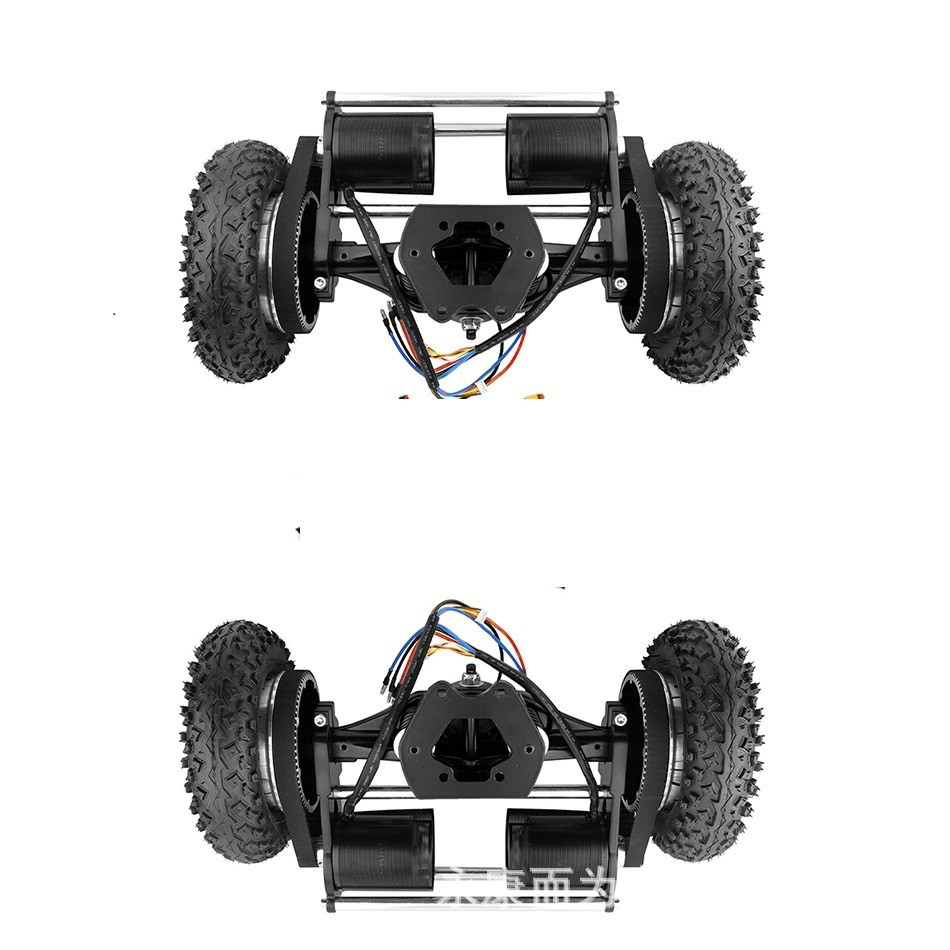 四驱皮带传动滑板电动滑板框架长板山板11英寸支架8寸轮胎双