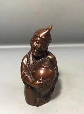 古玩杂项收藏仿古铜济公茶宠摆件老物件玩件复古乡下收手