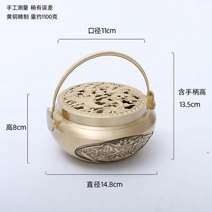 龙凤呈祥手炉非旺夫火炉火铳结婚喜炉大号国风家用室内香炉纯铜炉