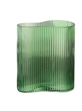 厂家批发条纹直筒磨刻玻璃花瓶水培水培鱼缸大小号高直筒花瓶现货