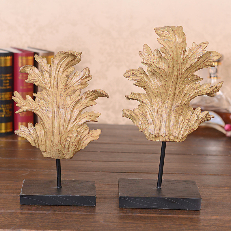 新款地中海风摆件复古做旧枫叶家居软装饰婚庆美式乡村工艺摆件