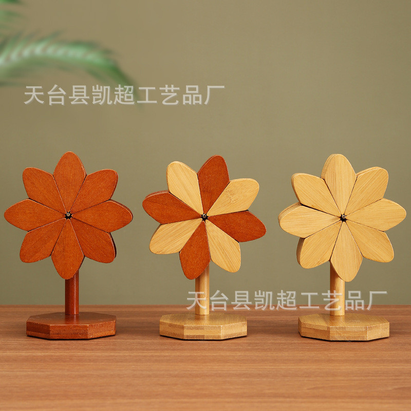 茶杯垫隔热垫耐高温防滑实木风车隔热垫家用餐桌碗碟盘子加大防烫