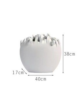 现代简约轻奢陶瓷摆件花瓶创意几何切割镂空干花花器轻奢装饰品