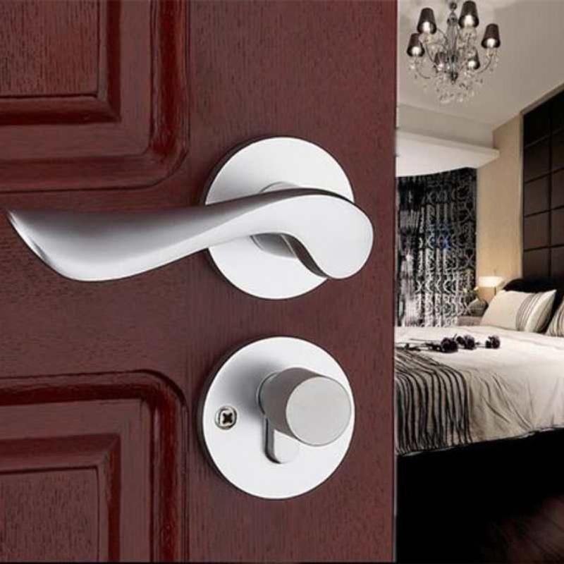 厂家批发太空室内门锁执手简约室内门锁铝大58双轴静音分体锁