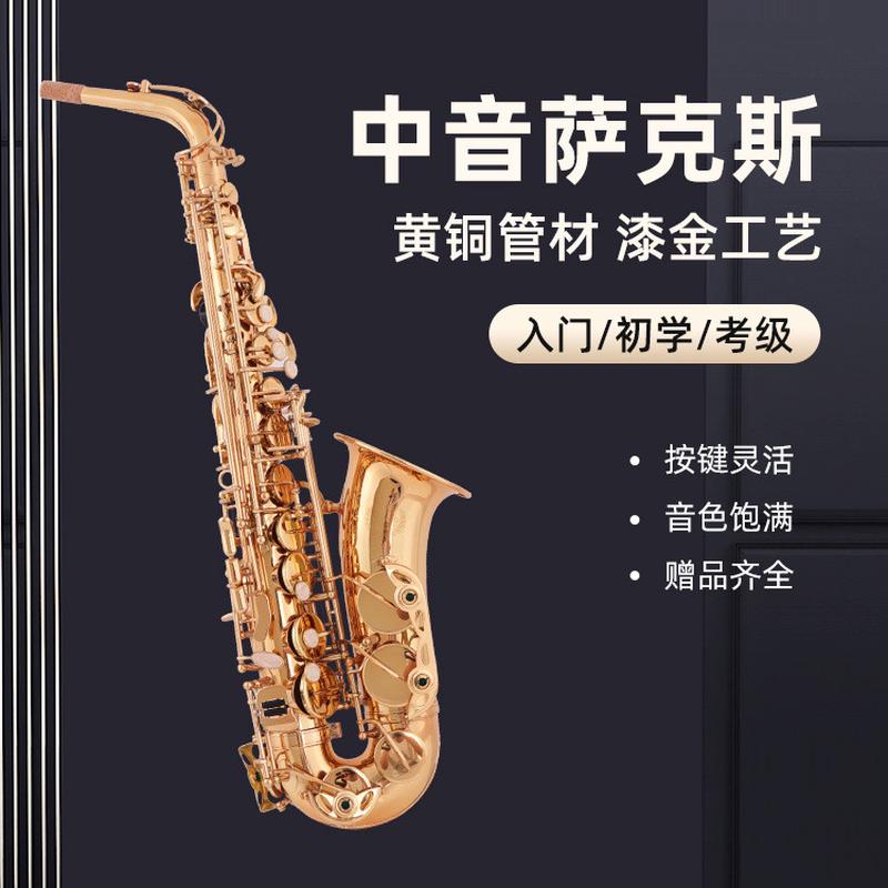 中音萨克斯管乐器初学者萨克斯风管中音降e调入门考级