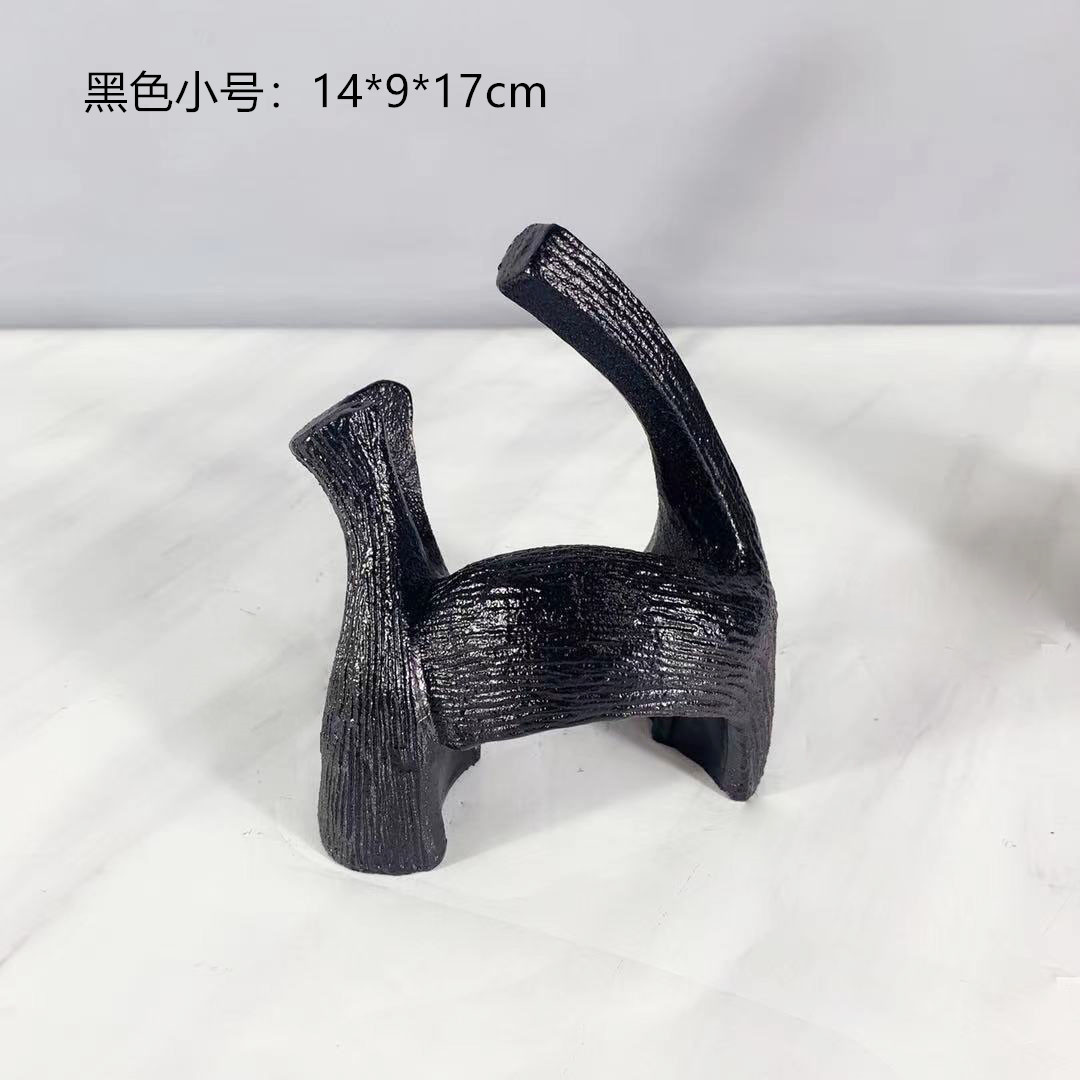 售楼处现代简约客厅几何抽象猫动物桌面摆件书样板房北欧软装饰品