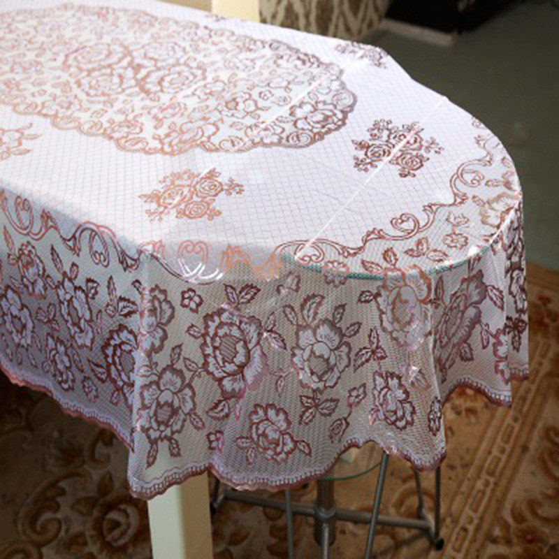 椭圆形桌布加厚欧式免洗免烫防油布PVC防烫圆桌垫防滑野炊垫防水,居家布艺,桌布,淘宝优惠券,粉丝福利购,淘宝优惠卷