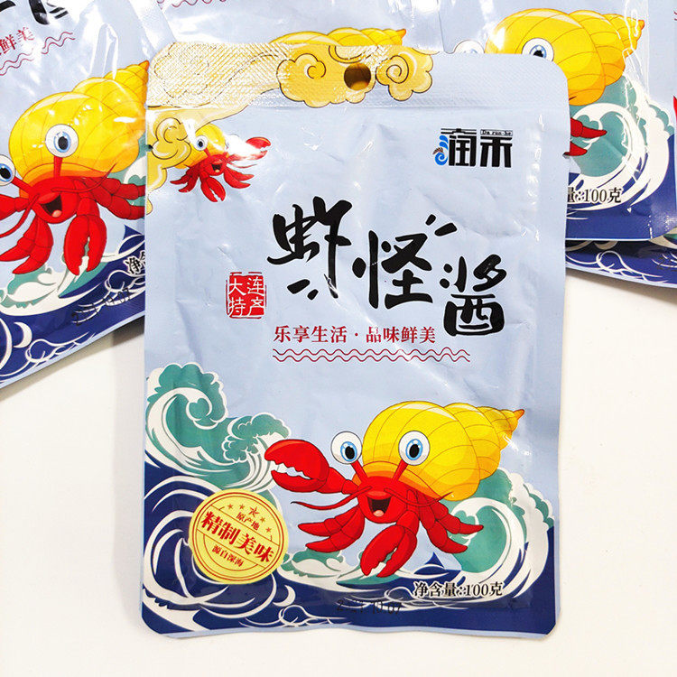 即食大连润禾虾怪酱100克*5袋特产熟虾酱拌饭面蘸酱菜海鲜虾肉酱