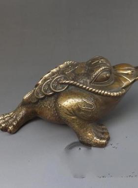 金蟾三足金蟾摆件招财进宝七星纯铜仿古铜器古玩收藏