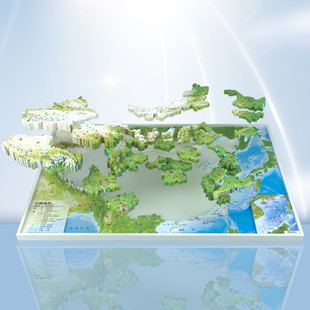 稚聆中国地图拼图3到6岁儿童益智玩具地形图政区图3d立体积木