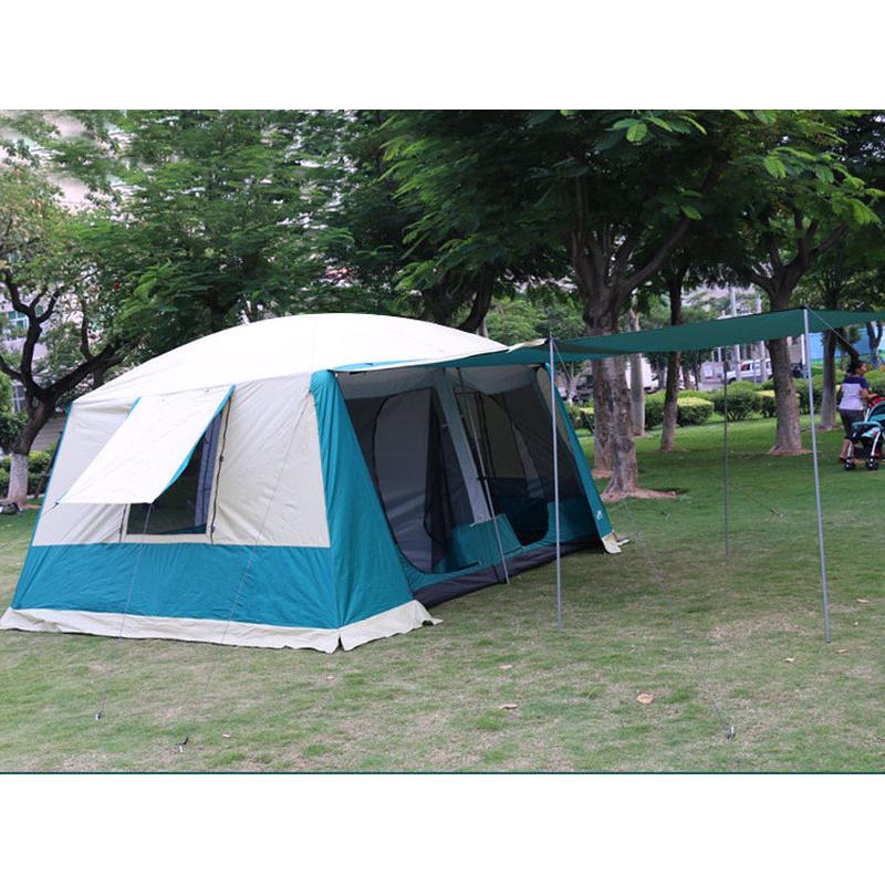 帐篷户外两房一厅双层加厚防雨多人野外旅游登山露营涂银防晒帐篷