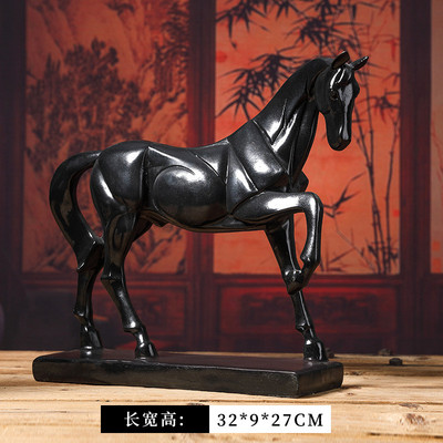 轻奢高档骏马摆件马到成功客厅招财书房酒柜办公桌装饰摆设工艺品