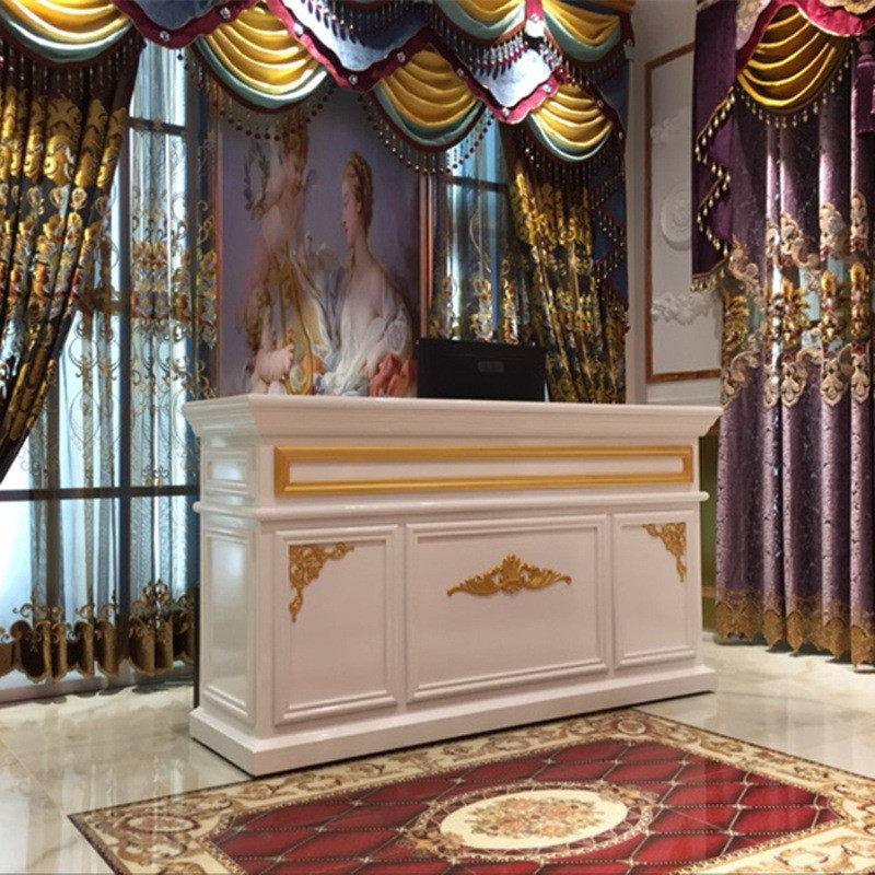 欧式烤漆服装店收银台简约吧台公司前台美容院柜台新古典复古做旧