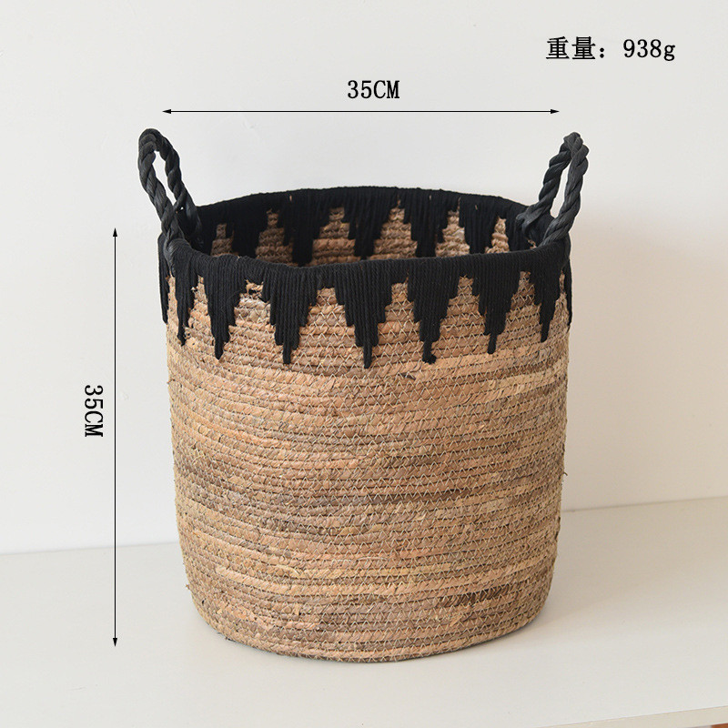 北欧绿植花篮家居客厅创意装饰藤编草编花盆室内阳台多肉盆栽花篮