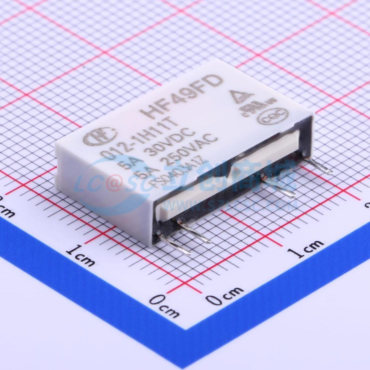 功率继电器 HF49FD/012-1H11T SIP,5x20mm 4 12V 电子元器件配单