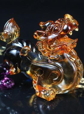 开业礼品琉璃貔貅摆件一对办公室装饰品工艺摆件批发