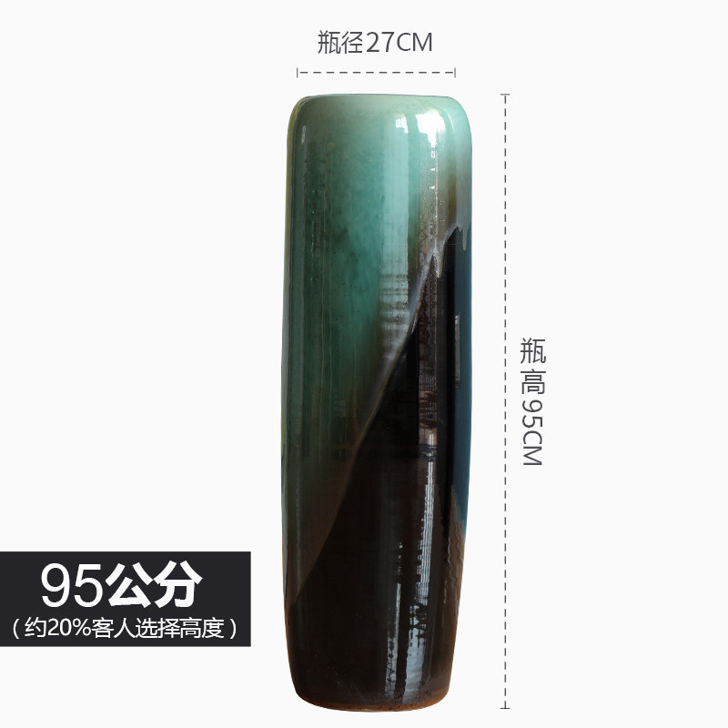 美式景德镇陶瓷插花客厅客厅摆件中式落地大花瓶玄关细高富贵竹瓶
