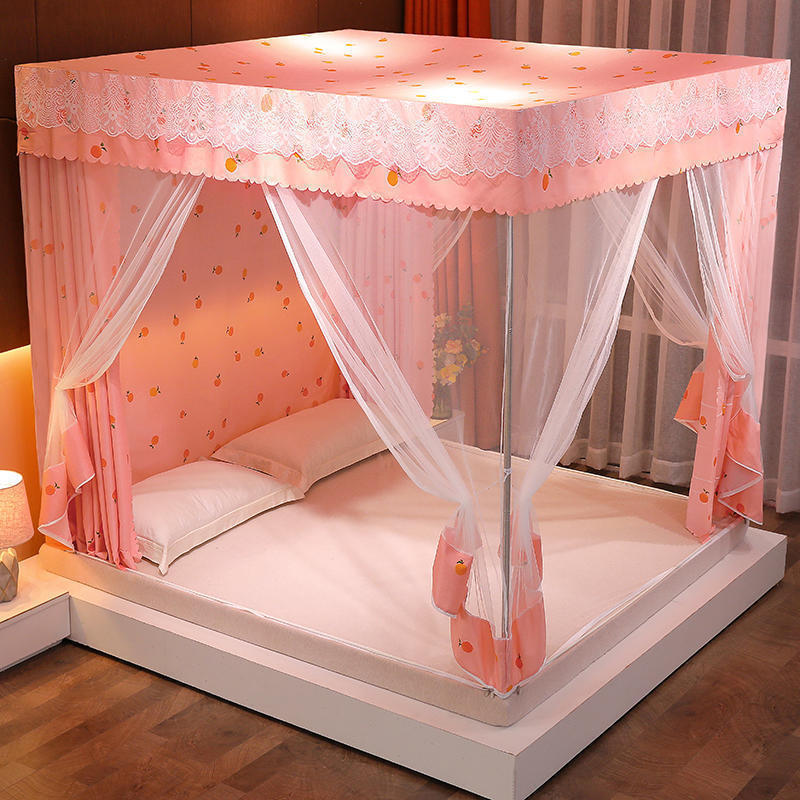 蚊帐床幔坐床床帘一体式家用1.8m蒙古包拉链遮光防尘防摔1.2/1.5m