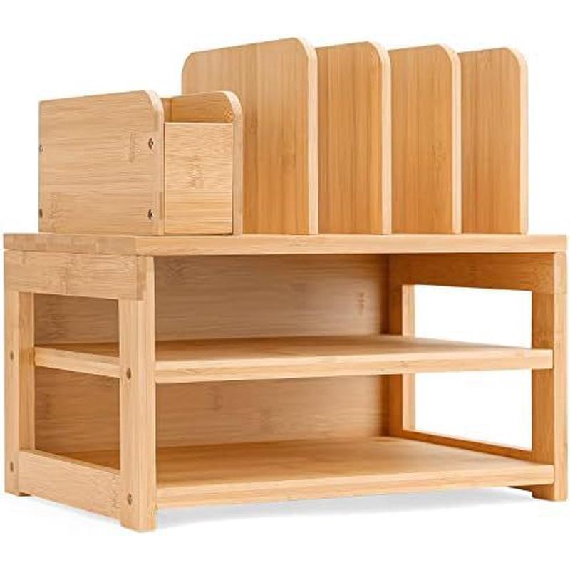 置物架木质办公室桌面收纳架文件资料创意学生文具笔筒花盆整理架