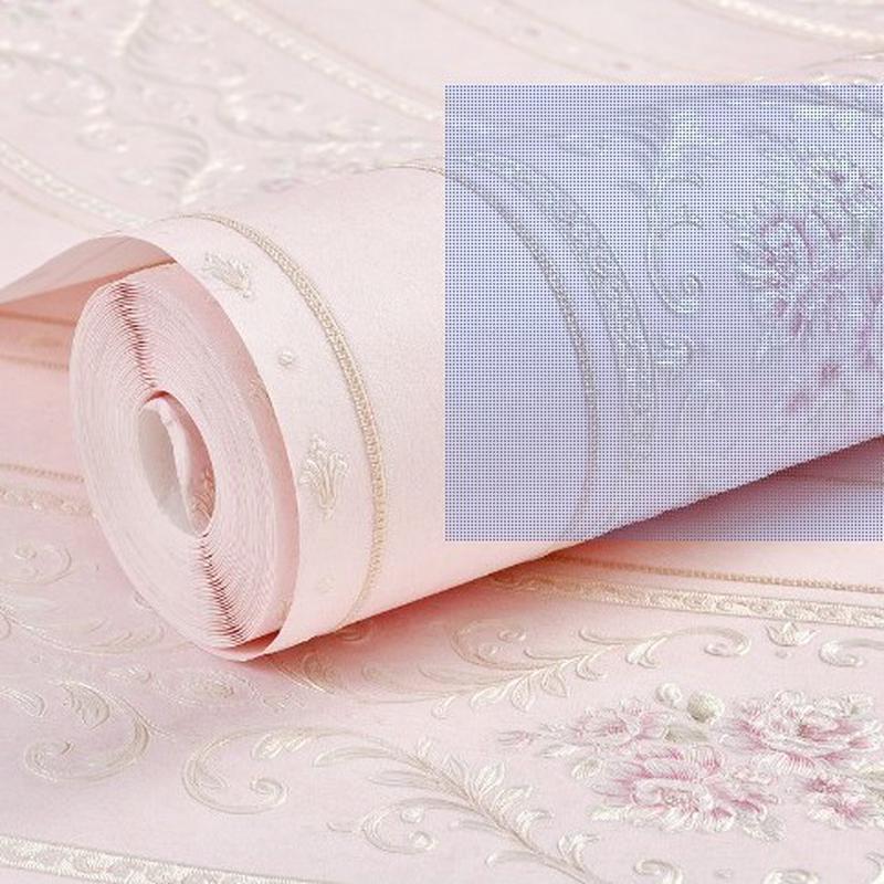 自粘新款无纺布墙纸温馨富贵牡丹植绒壁纸卧室客厅电视背景墙贴