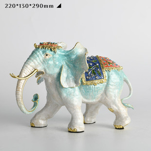 高级珐琅彩摆件创意大象家居装饰品乔迁开业工艺品老板办公室礼品