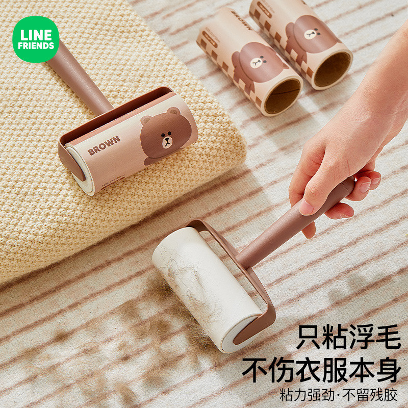 可撕式滚筒粘毛器卷纸滚刷黏毛沾去猫毛家用衣服头发床上清理神器