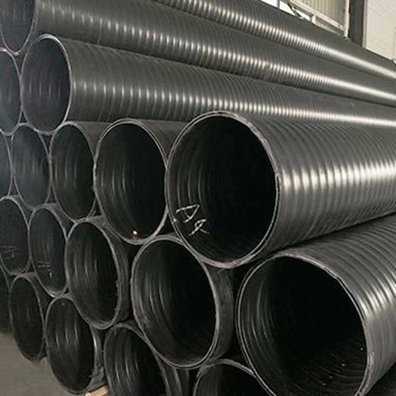 塑钢双壁缠绕管承插缠绕管聚乙烯钢塑复合双平壁hdpe管道