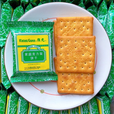 速发康元家庭克力架薄脆饼干咸味苏打老式怀旧清真回忆童年早餐零