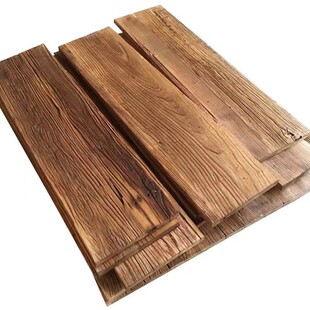 老榆木楼梯踏步板自然纹理墙面板地板吧台风化民宿多规格桌面板材