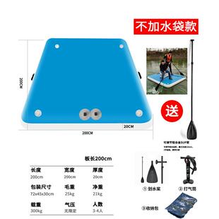 充气浮台充气毯钓鱼平台船游艇浮式漂浮钓台路亚充气船魔水上浮台