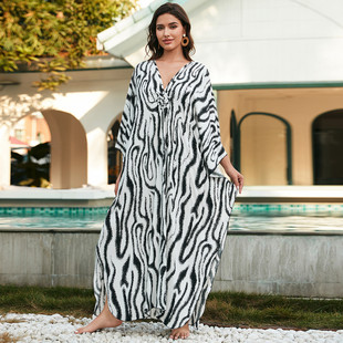 23色 长袍罩衫 人棉印花手工编织度假宽松沙滩8760