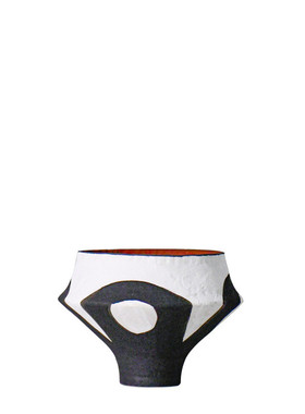 简约创意绘画陶瓷装饰花瓶黑白软装搭配高级时尚插花水培花器大口