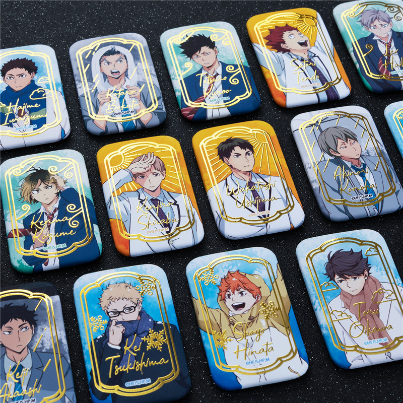 排球少年日向翔阳孤爪研磨及川彻天气方自制烫金浮雕吧唧徽章