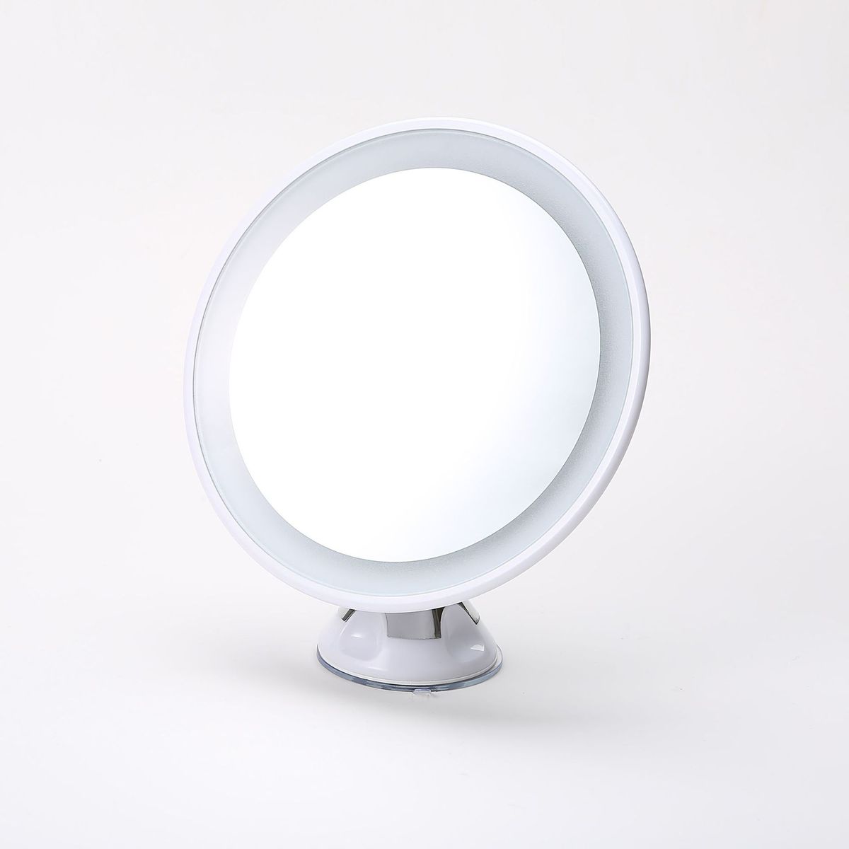 360度旋转免打孔浴室剃须放大化妆镜带灯led化妆发光吸盘镜子