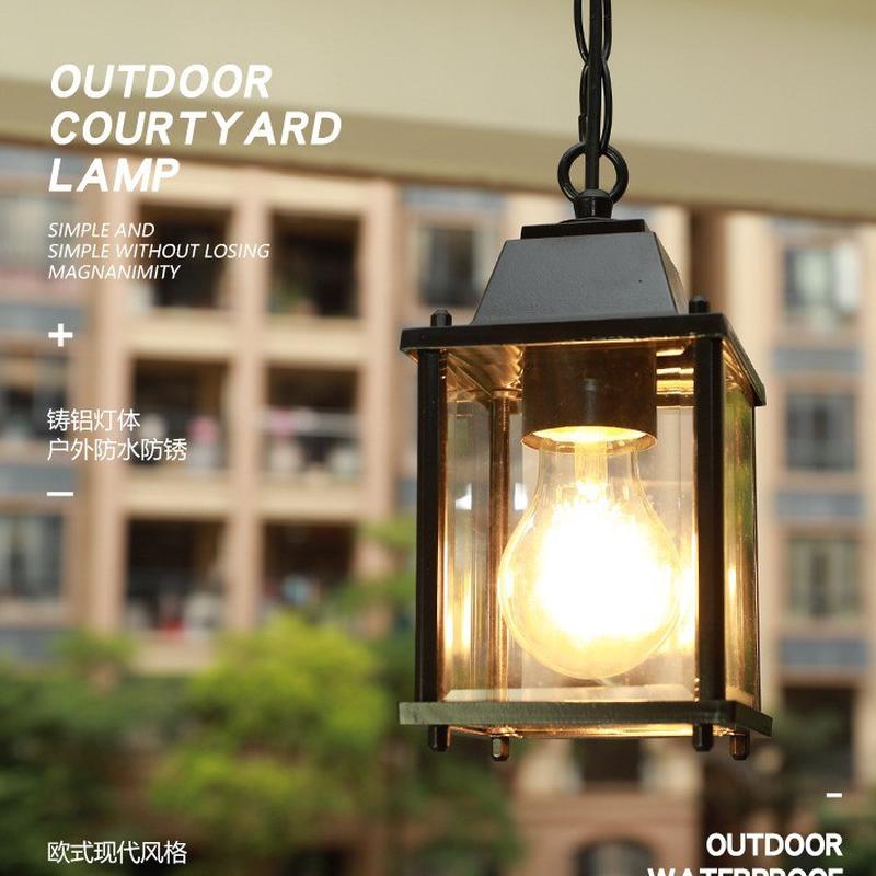 户外防水吊灯 美式简约室外庭院走廊花园创意过道别墅阳台凉亭灯