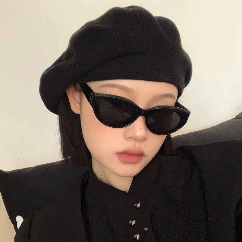 椭圆框太阳镜女款防晒猫眼墨镜甜酷风防紫外线太阳眼镜框镜架批发