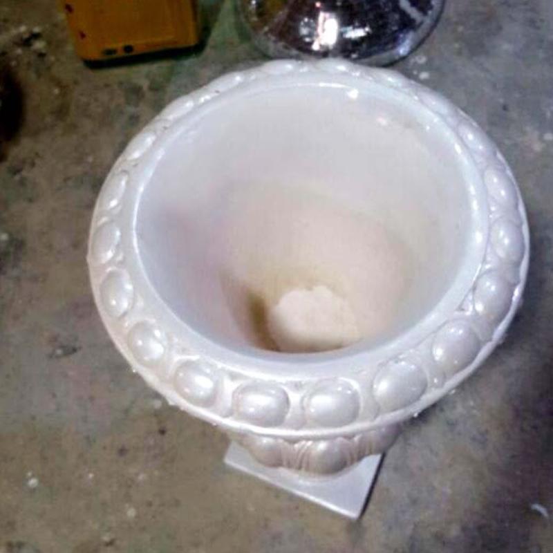 玻璃钢贴珍珠落地大花瓶欧式干花插花器客厅花器艺术装饰品摆件