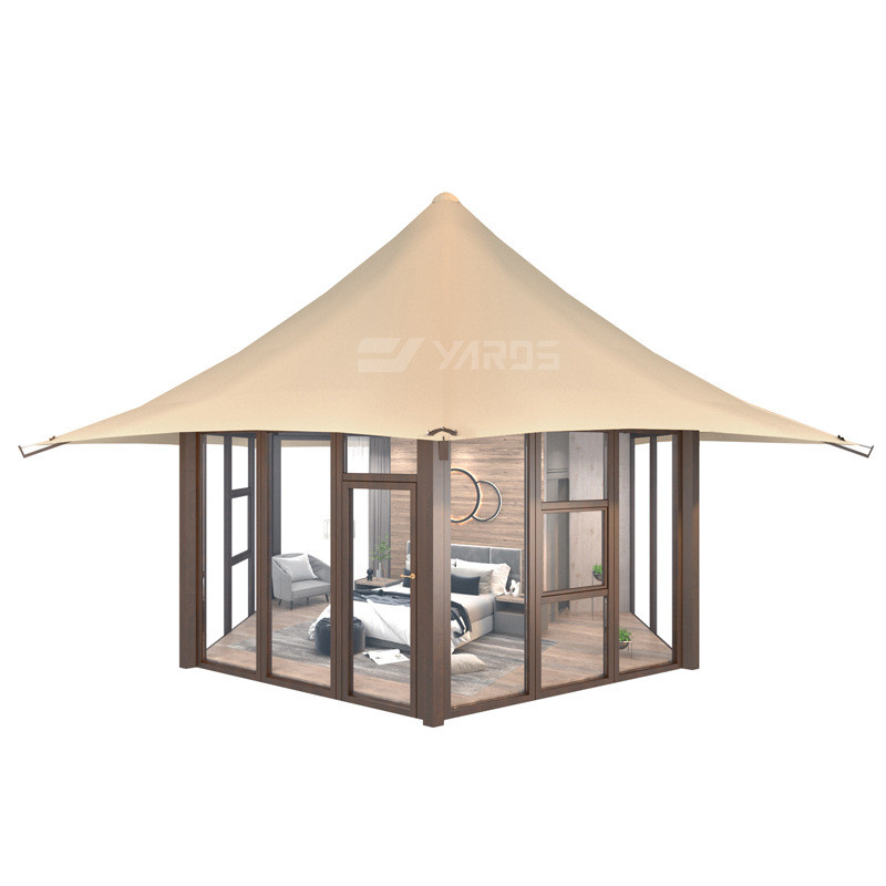 景区防雨保暖豪华玻璃墙尖顶欧式篷房户外露营别墅酒店帐篷住宿