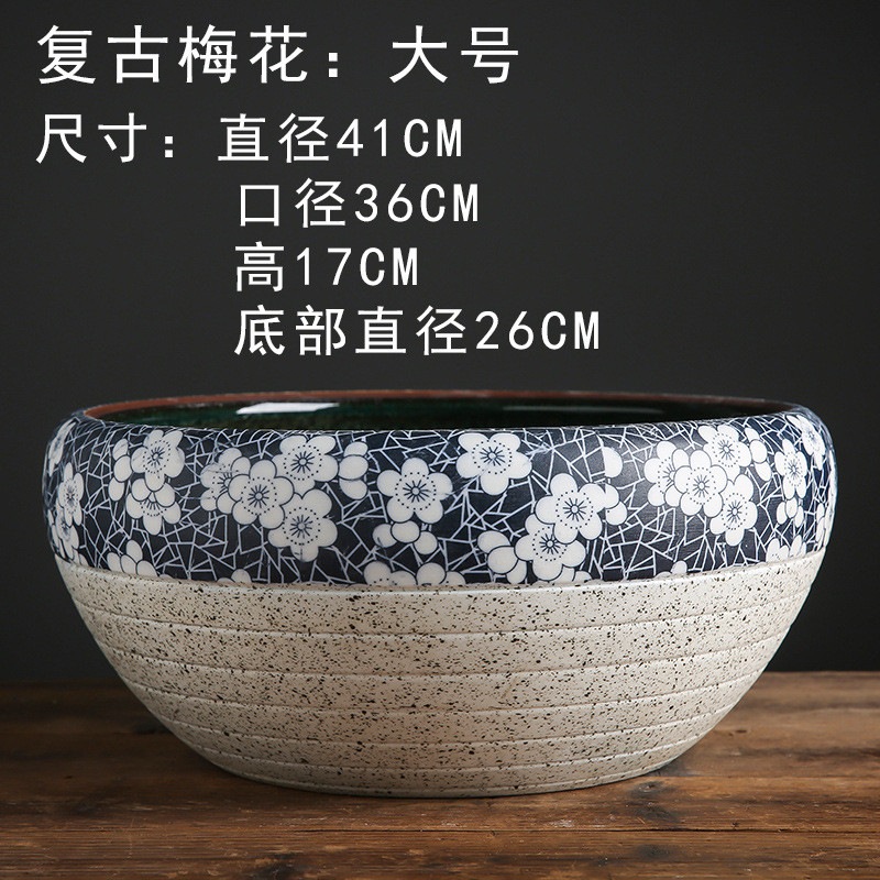 景德镇陶瓷鱼缸手绘桌面大号养金鱼乌龟缸花盆碗莲睡水仙荷花