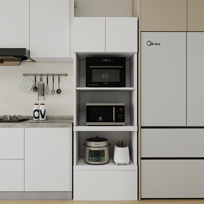 定制特惠全钢厨房多功能储物收纳抽拉柜微波炉烤箱置物架电器高柜