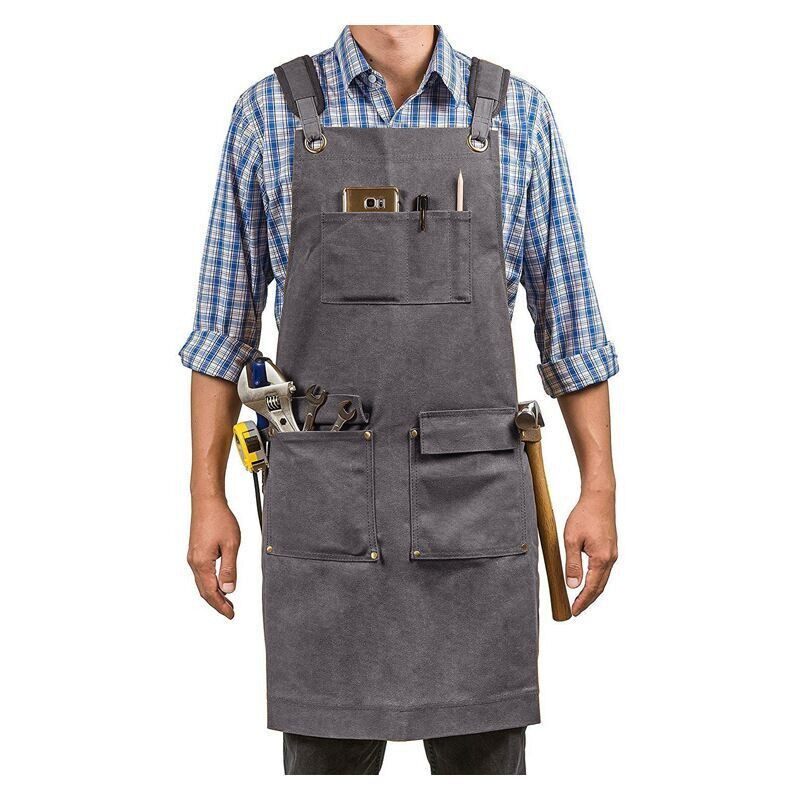 加厚帆布围裙定制logo重工工具多口袋批发木工工作服围裙收纳