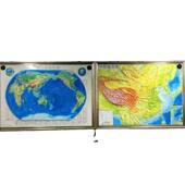 中国立体地形图模型世界声光电地形图模型语音