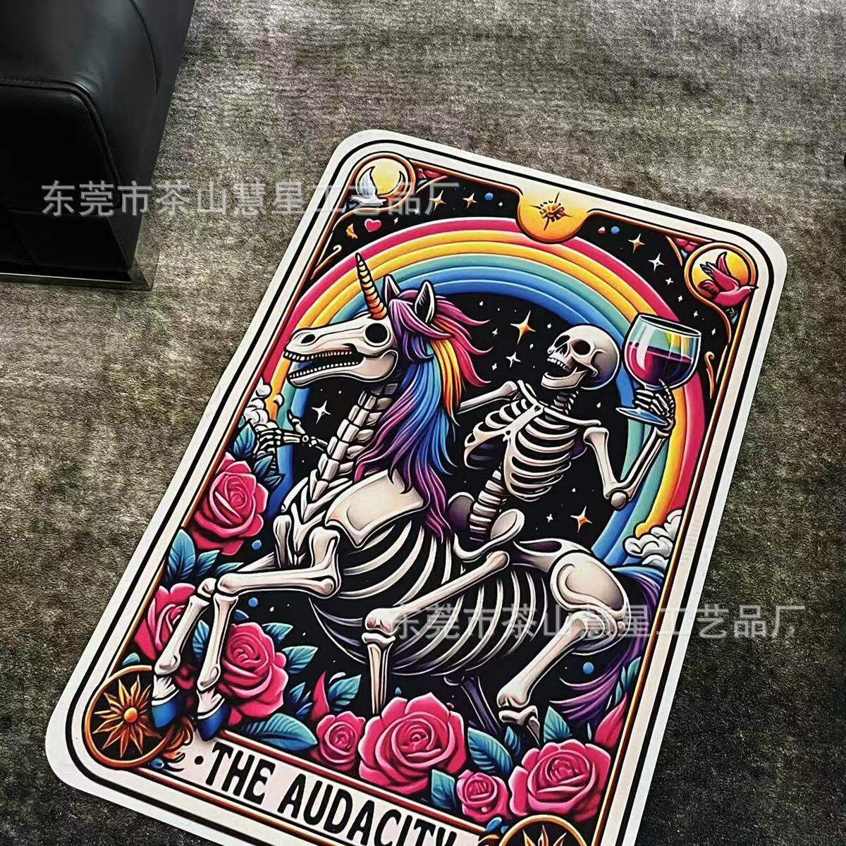 风哥特骷髅创意地毯硅藻泥吸水防滑家居地毯节日氛围家居装饰