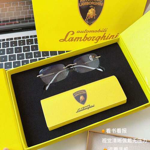 Lamborghinni/兰博基尼老花镜150-300度自动防蓝光眼镜变色无边框