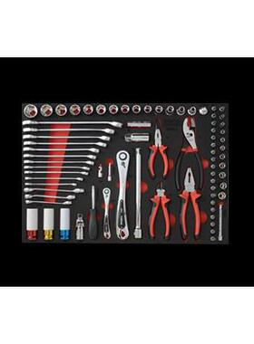 76件套筒、扳手、钳子工具托组套