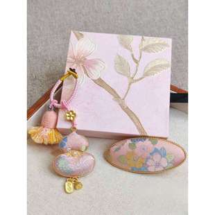 宋锦纯手工双面随身镜上久楷钱小萍等名家宋锦布料