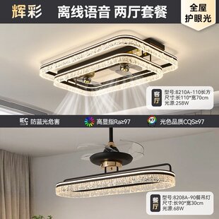 轻奢客厅大厅主灯设计师高级感2025年新款 吸顶风扇灯意式 中山灯具
